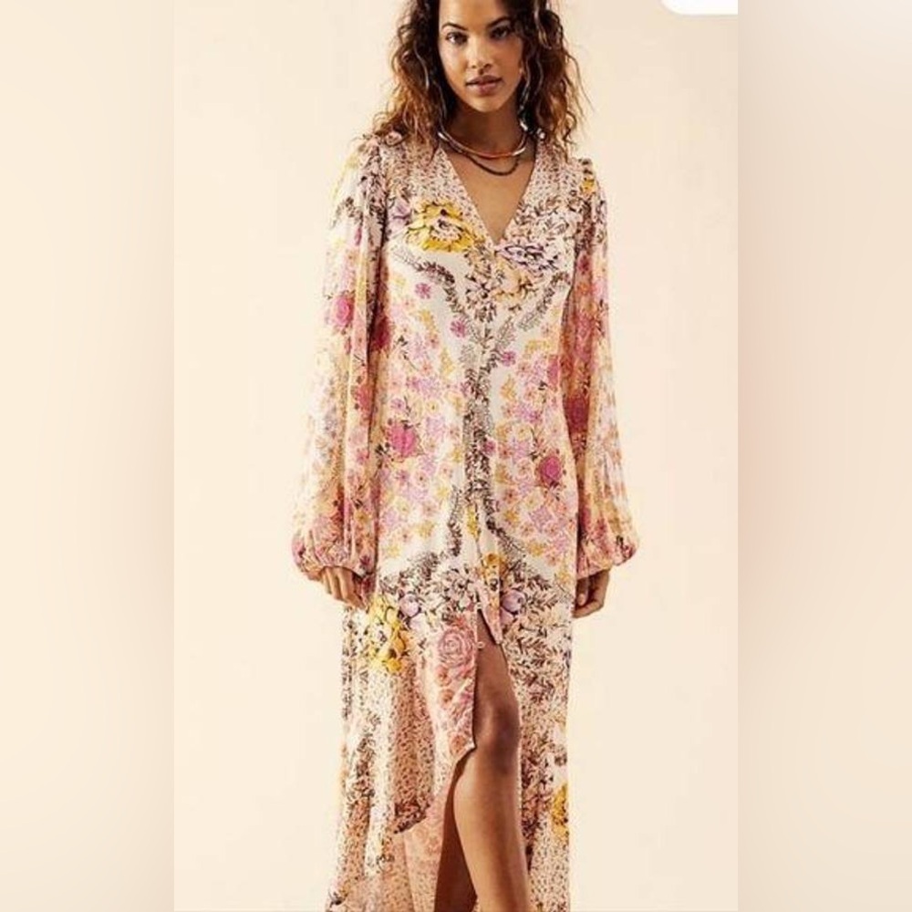 Free People Marais Printed Midi Dress XS